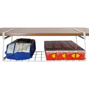 Foil and Plastic Wrap Organizer Kitchen Under Cabinet Desk Pantry Hanging Organizer Storage Foldable Rack (White