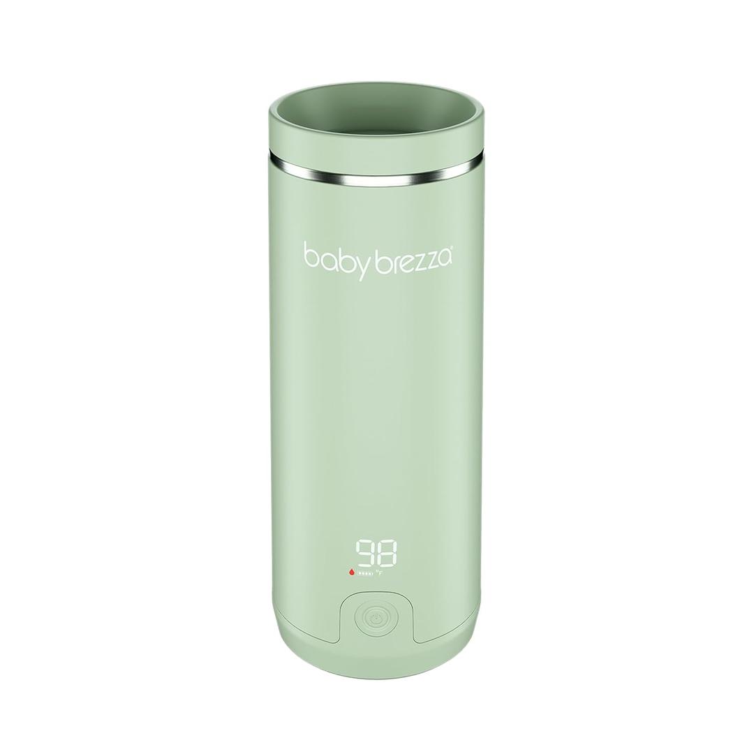 Baby Brezza SuperFast Portable Bottle Warmer 3x Faster than Others, Travel Milk Formula Warmer with 4 Temperature Settings, 9oz Capacity, USB Rechargeable, Safe & Even Heating, No Adapters, Sage Green