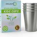 Stainless Steel Kids Cups 8 oz - Stainless Steel Small Children Cups for Home & Outdoor Activities, BPA Free Unbreakable Premium Stackable Metal Drinking Glasses (4-Pack)