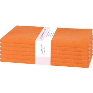 PurpleEssences Set of 6 Cloth Dinner Napkins 100% Cotton 18x18 Inch - Soft Durable Washable - Ideal for Farmhouse Party Christmas Holiday Winter - Perfect Everyday Use Table Linen - Orange