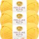 Lion Brand Yarn - Feels Like Butta - 3 Pack (Yellow)