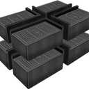 Bed Risers 3 inch,Furniture Risers for Bed Desk Table Sofa Couch,Oversized Rectangle Bed Lfits Risers,Extra Large Supports up to 11000 lbs (8 Pack Black)