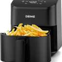 DEIME Air Fryer 3 Qt, Small Airfryer Digital Space Saving Compact, Bake, Reheat, Roasts for Quick Easy Meals, Mini Compact & Quiet, Nonstick & Dishwasher Safe Basket (Black) 