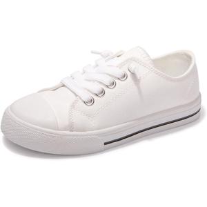 Colgo Boys Girls Sneakers Canvas Lace up Walking Shoes for Little Big Kids Size 5