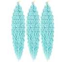 30inch Ocean Wave Braiding Hair Extensions 3packs Long Deep Curly Wave Braid Hair Synthetic Twist Ripple Crochet Curly Braids Hair for Women 100g/pack(30",Green)