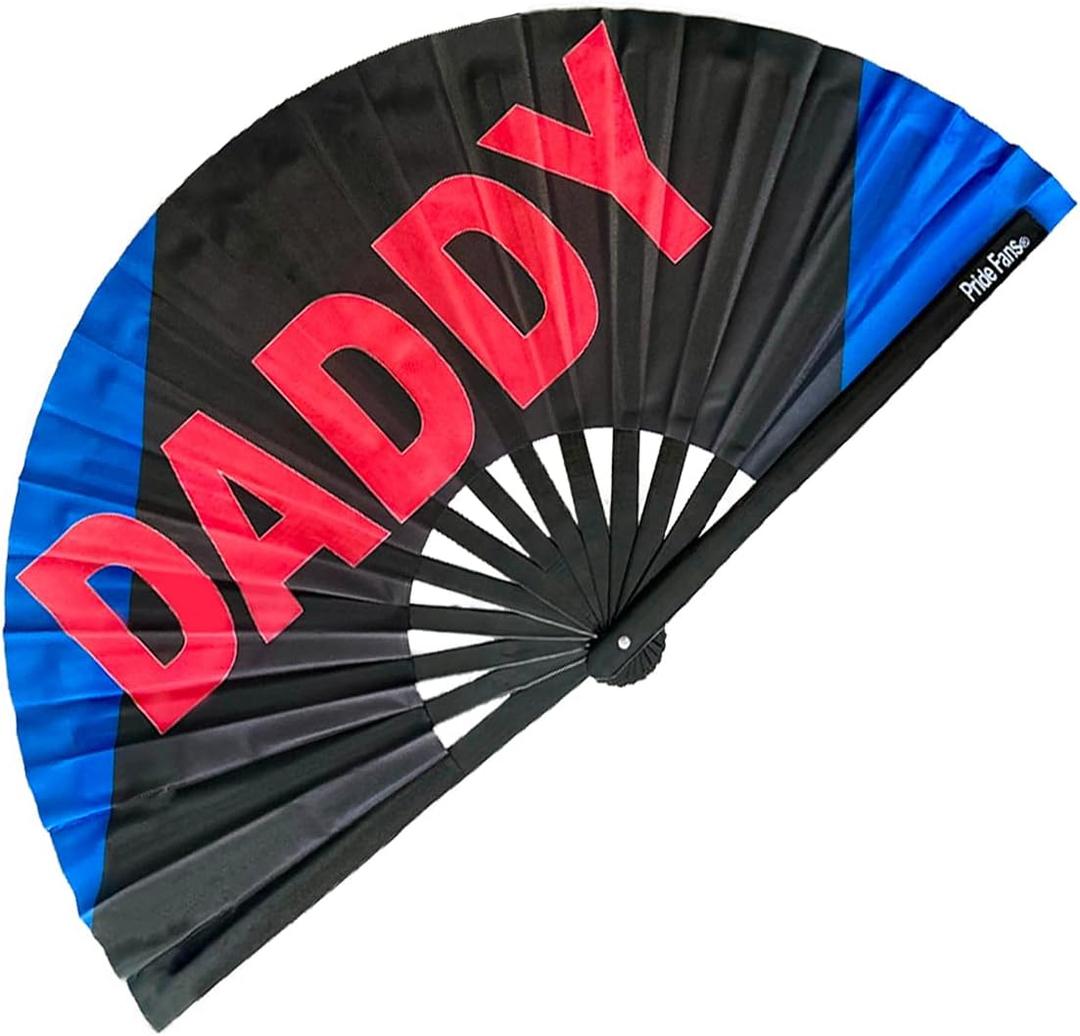 Pride Fans Clack Daddy Large Loud Clack Bamboo Folding for Festivals Circuit Party Club Dance