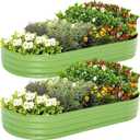 Galvanized Raised Garden Bed, 841FT Thickening Planter Boxes Outdoor, Raised Beds for Gardening, Easy Assembly Large Garden Bed for Vegetables, Fruits, Flowers (Green, 2-Pack)