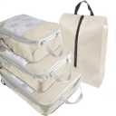 4 Piece Deluxe Compression Packing Cubes Travel, Maximize Space in Luggage, Luggage Packing Organizers for Travel Accessories (Color : H)