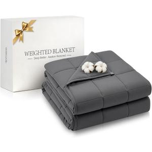 Weighted Blanket for Adults (20lbs, 60"x80") Heavy Blanket with Premium Glass, Cooling Weighted Blanket for Sleeping, Queen Size Perfect for 190-210 lbs, Soft Breathable Blanket, Dark Grey