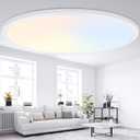 19 Inch Dimmable Large Flush Mount Ceiling Light Fixture, 4200LM | 36W 2700K/3000K/4000K/5000K/6500K Selectable Round Flat Panel Light, 0.67" Ultra Thin LED Ceiling Lamp for Living Room, White