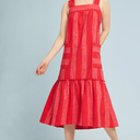 Anthropologie Maeve Tonal Stripe Red Midi Dress
 XS