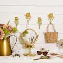 SOFFEE DESIGN 2pcs Golden Single Hooks 3D Flower Retro Ornate Style for Room Wall Mounted Decoration, Coat Hat Scarf Hanging Entry Heavy Duty Hooks, Home Decor