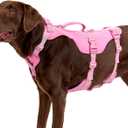 Escape Proof Dog Harness,Lightweight Full Body Harness for Walking Running Traning Hiking, Adjustable No Pull Pink Dog Harness with Lift Handle and 3 Leash Clip for Medium Large Dogs,Pink