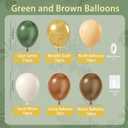BAUANOOY Green and Brown Balloons, 60pcs 12 Inch Safari Balloons with Sage Green Brown Nude Metallic Gold Latex Balloon for Jungle Forest Baby Shower Birthday Party Decorations