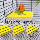 7 PCS Parrot Perch Stand Natural Wood Bird Perch Stand Platform Paw Grinding Sticks Cage Accessories Exercise Toys for Budgies Parakeets Cockatiels Conures Lovebirds