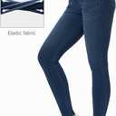 THE GYM PEOPLE Women's High-Waisted Jeggings Pants Stretchy Tummy Control Skinny Jean Leggings with Pockets (Blue) 28" Large 