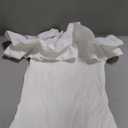 OYOANGLE Women's Ruffle Trim Off Shoulder Short Sleeve Blouse Party Tops Shirt M