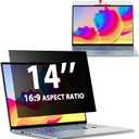 Laptop Privacy Screen 14 Inch 16:9 Aspect Ratio, Laptop Screen Privacy Shield Compatible With Lenovo Hp Dell Acer Asus Thinkpad Envy Xps, Removable Anti Glare Blue Light Computer Filter Protector