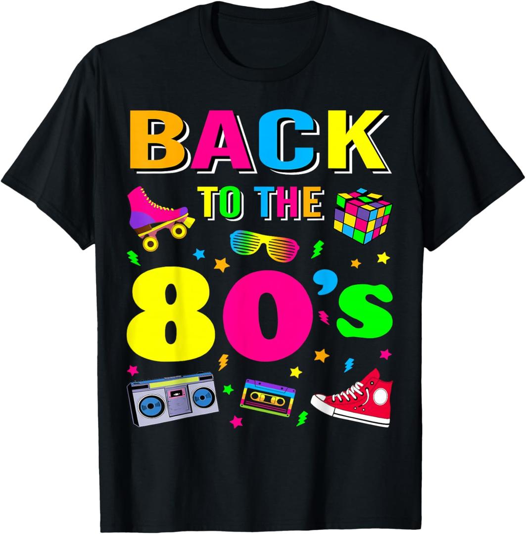 Back to 80's 1980s Vintage Retro Eighties Costume Party Gift T-Shirt, 2XL