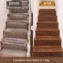 2 Set 4 Pcs Vinyl Stair Tread & Riser Kit, Waterproof Scratch Resistant
