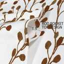 Brown Printed Valances for Windows - Tree Branch Leaf Room Darkening Short Curtain Valances for Kitchen/Bedroom/Living Room/Bathroom/Farmhouse/Laundry/Cafe with Rod Pocket 1 Panel 52x18 Inches Long