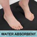 Smiry Memory Foam Bath Mat 70x24, Extra Soft and Absorbent Bathroom Mats, Non Slip Washable Carpet for Floor, Shower and Tub, Black