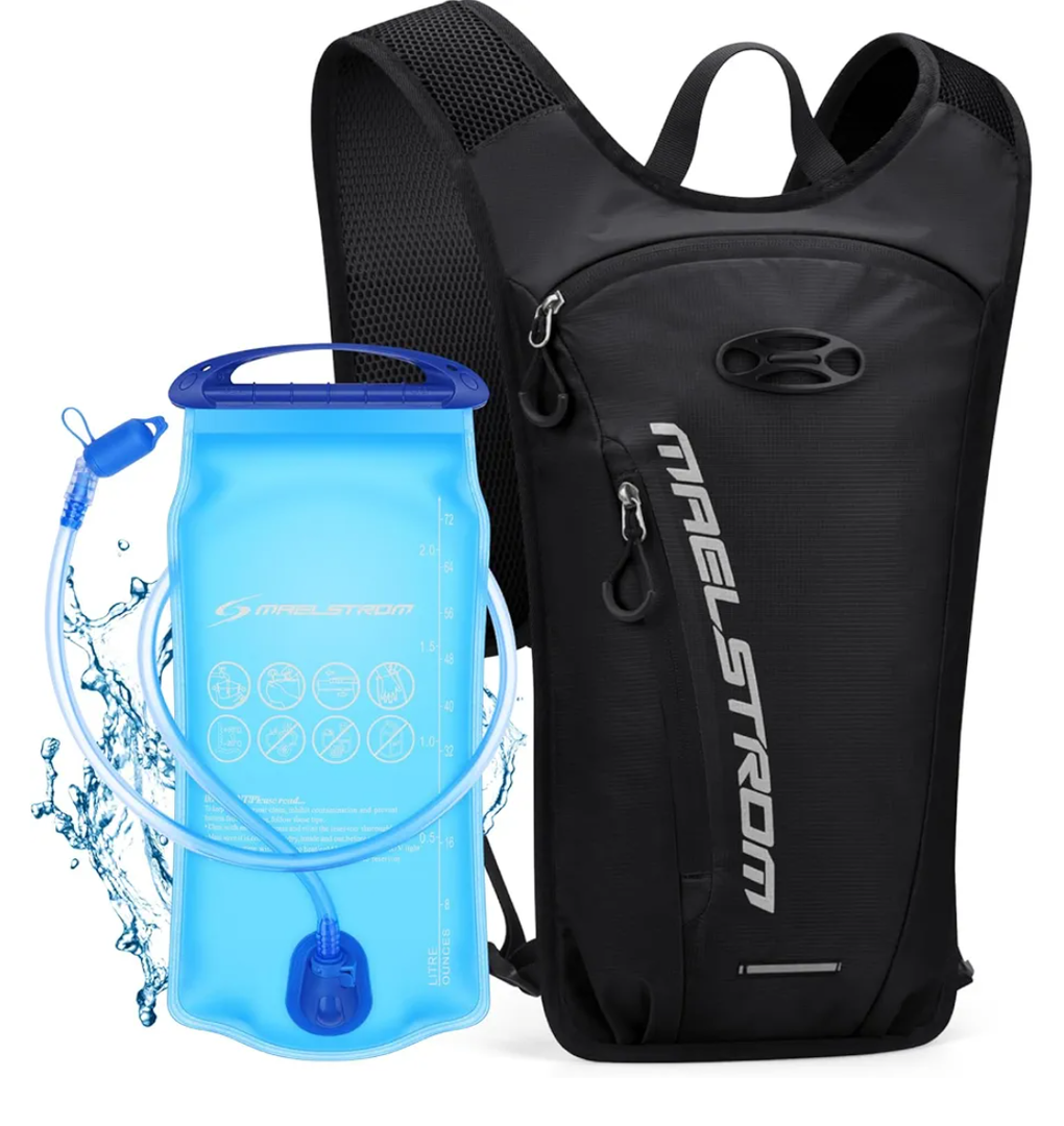 Maelstrom Hydration Backpack, Hiking Backpack with 2L Water Bladder, Running Hydration Vest for Cycling Hiking Rave for Men Women