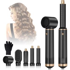 Hair Dryer Brush Set, 5 in 1 Air Curler Wrap Hair Styler Blow Dryer Brush with 3 Temps, Upgrade Negative Ion Hot Air Brush Curling Brush Iron, Hair Styling Tools for Dry Curl Straighten