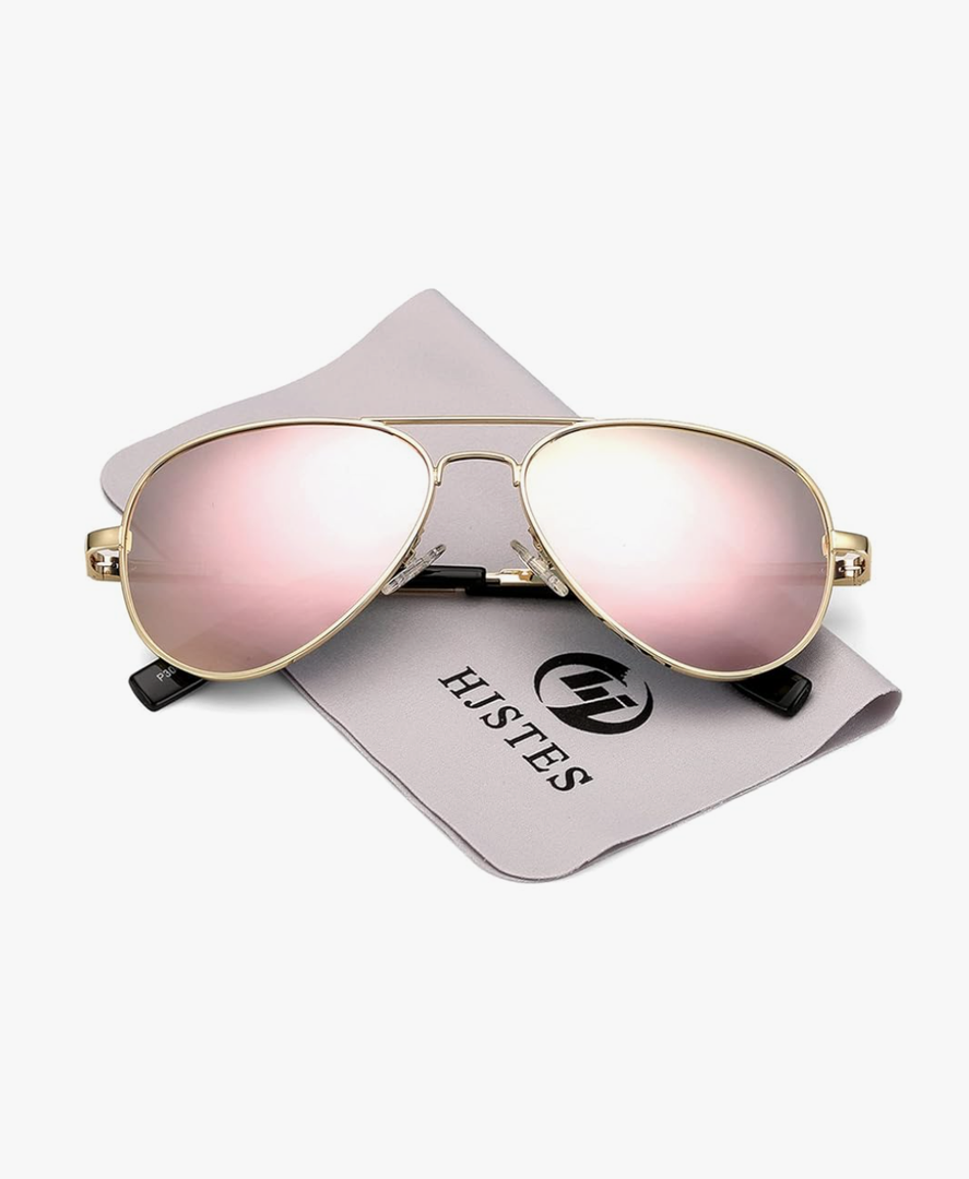 HJSTES Polarized Kids Aviator Sunglasses for Girls Boys Classic Juniors Glasses UV400 Protection Lens,52mm