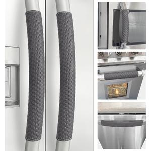 Refrigerator Door Handle Covers, 5 PCS, Performance Appliance Handle Covers, Non-Slip Fridge Door Handle Covers, Keep Your Kitchen Clean, Microwave Oven Dishwasher door Handle Protectors(Carbon Black)