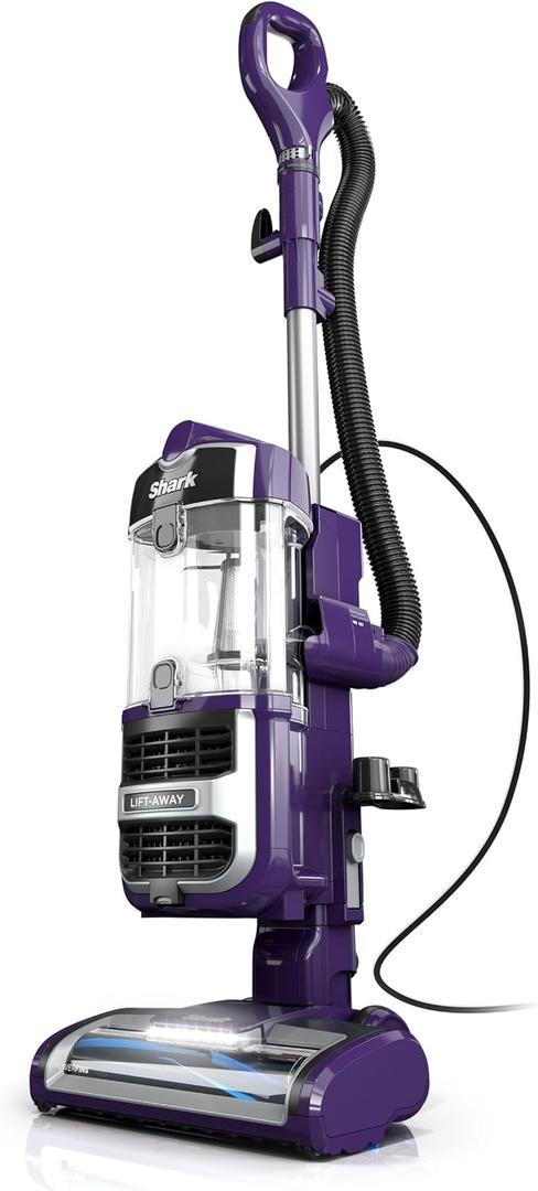 Shark Lift-Away Upright Vacuum with Powerfins, Self-Cleaning Brushroll, Anti-Allergen Complete Seal Technology, No Hair Wrap, LED Headlights, and Advanced Swivel Steering, Eggplant, ZD201