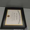 upsimples 11x14 Diploma Frame Certificate Degree Document Frame with High Definition Glass, 8.5 x 11 with mat for Wall and Tabletop, Black Double Mat, 1 Pack