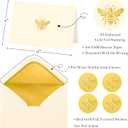 Crisky 50 Pack Blank Cards and Envelopes 4x6, Embossed Gold Foil Bee Blank Greeting Cards Bulk for Wedding, Bridal Shower, Baby Shower, Birthday Party Decoration Favors