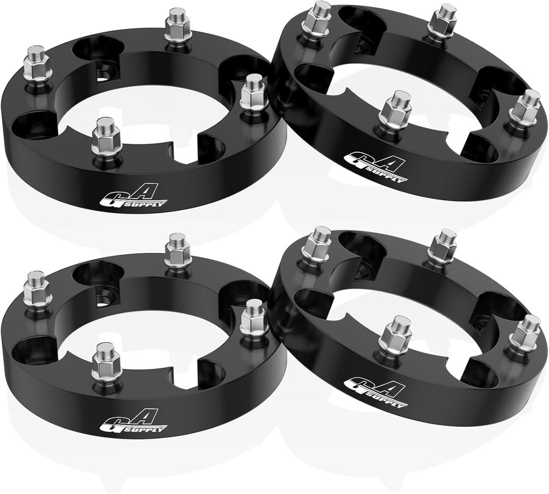 GAsupply 4156 ATV Wheel Spacers with 3/8"-24 Studs, Fit for Ranger Sportsman 400 500 700 800 RZR 800 RZR XP 900, 1 inch 25mm 4 Lug Black Wheel Spacer Adapters 131mm Hub Bore, 4 Pcs