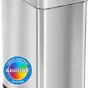 iTouchless 13 Gallon Wings-Open Mobile Wheeled Kitchen Trash Can with Lid and Odor Filter, Dog Proof Stainless Steel Garbage Bin for Home Office Work Bedroom Living Room Garage Slim Wastebasket