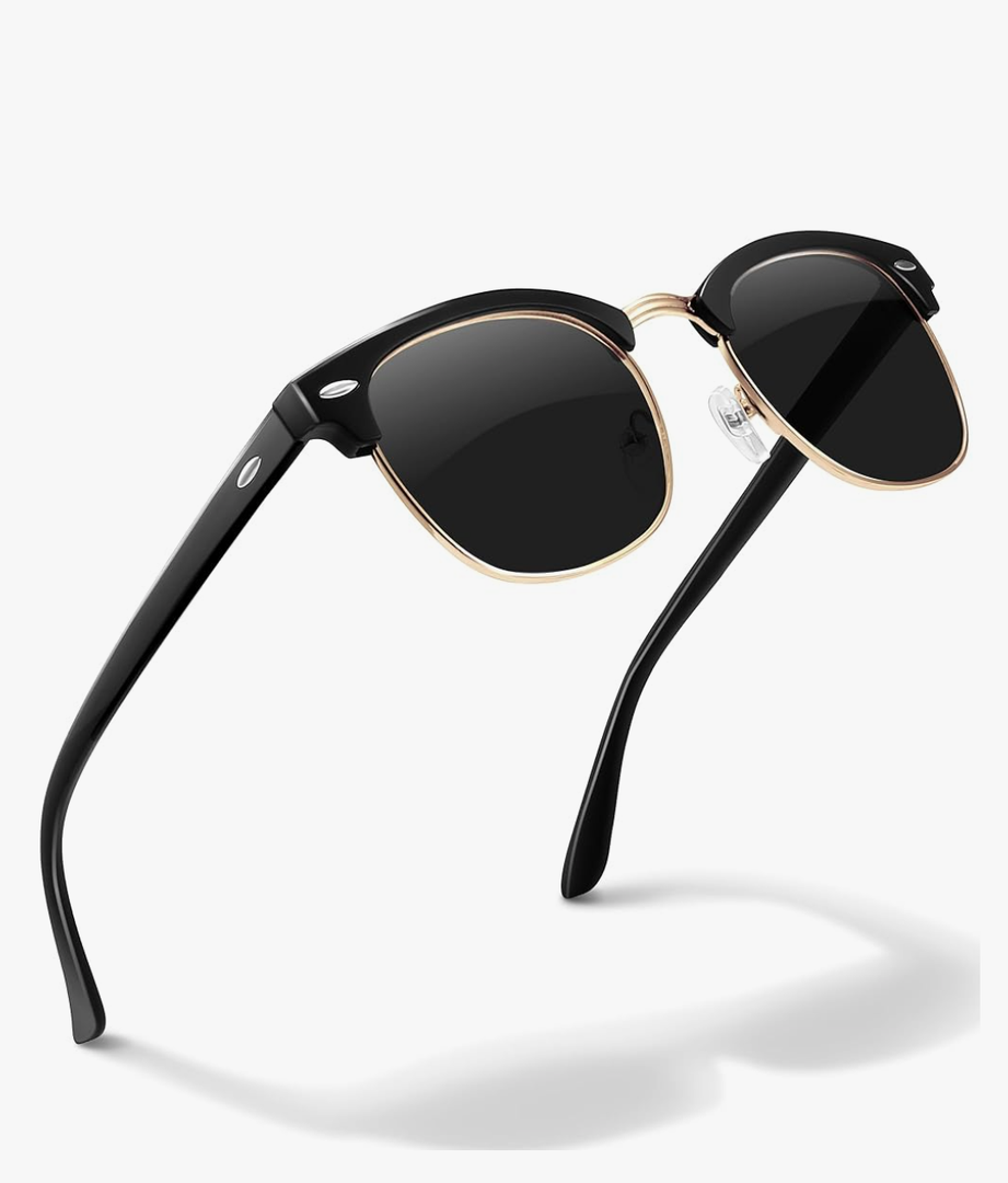 livho Rimless Trendy Polarized Sunglasses Men Women, Retro Sun Glasses for Men Women 2025, Semi Rimless UV Protection Shades