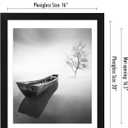 Americanflat 16x20 Picture Frame with Polished Plexiglass - Use as 14x17 Frame with Mat or Display 16x20 Photo Without Mat - Epic Collection - Wide Picture Frames for Wall Display - Black