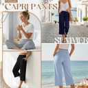 Neer 4 Pack Women's Capri Pants Wide Leg Capris Yoga Sweatpants Lounge Loose Fit High Waist Workout Cropped Pants with Pocket (XL)