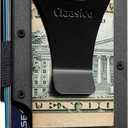 Classico Slim Wallet with Airtag Holder - RFID Blocking, Minimalist Metal Wallet for Men (Black)