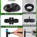 240FT Drip Irrigation System Kits - Automatic Garden Watering Sprinkler with 1/2 & 1/4 inch Tubing Hose Patio Misting Plant Irrigation Water Equipment Quick Connector for Greenhouse Flower Beds Lawn