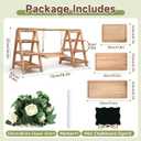 Wooden 3 Tier Cupcake Stand with Swing, Rustic Pine Wood Dessert Display Stand with Removable Trays, Foldable A-Frame Ladder Rack for Cake Fruit Snack, Perfect for Wedding Party Birthday