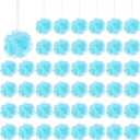 50 Pcs Loofah Sponge Bulk Mini Shower Sponge 3 Inch Loofahs Shower Pouf Mesh Shower Ball for Women Kids Men Exfoliating Bath Scrubber Travel Size Shower Gift(Blue)