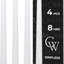 CANDWAX 10 inch White Taper Candles - White Candle Pack of 4 - Christmas Candle Tapers - Unscented Dripless Smokeless Long Burning Tall Candlesticks - Christmas Tapered Candles for Home Decor