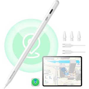 ESR Geo Digital iPad Pencil Findmy Compatible with Apple iPad 2018-2025,with Easy Shortcuts for Apple iPad A16/10/9/8 & Air 13/11 & Pro 12.9/13/11 & Mini 7/6/5, White (No Wireless Charging)