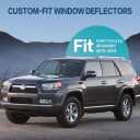 Window Visor Fit for Toyota 4runner 2010 2011 2012 2013-2021 2022 2023,4PCS Rain Guard Sun Shield Shade Tape-on Side Rain Window Deflectors