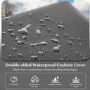 Waterproof 3-Piece Patio Sofa Cushion Cover Set - Replacement Covers for Outdoor Wicker Furniture, Bench & Seat Cushions with 4pcs Throw Pillow Cover