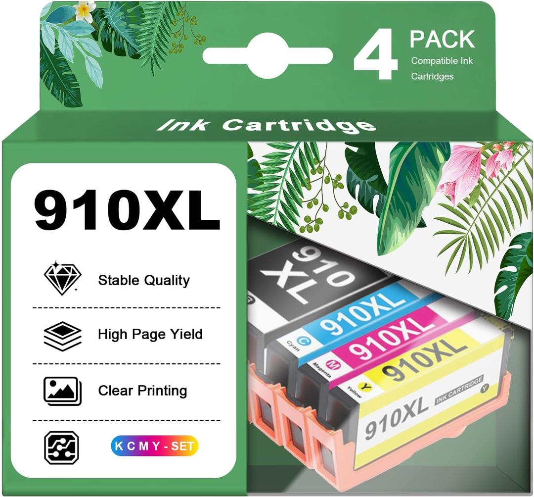 910xl Ink Cartridges Compatible for HP OfficeJet 8015e 8010e 8025 8035 8020 8010 8021 8030 8028 8035e 8028e 8022 8022e 8034e 8020e Printers, High-Yield (BK+C+M+Y), Not for HP+ Series