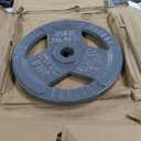 Fitvids Cast Iron Plate Weight Plate for Strength Training and Weightlifting, 2-Inch Center, 45LB (Single)