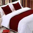 1 Piece Bed Runner Scarf Protector SDipcover Bed Decorative Scarf for Bedroom Hotel Wedding Room - 800 TC-100% Egyptian Cotton, Solid (Queen, Burgundy)