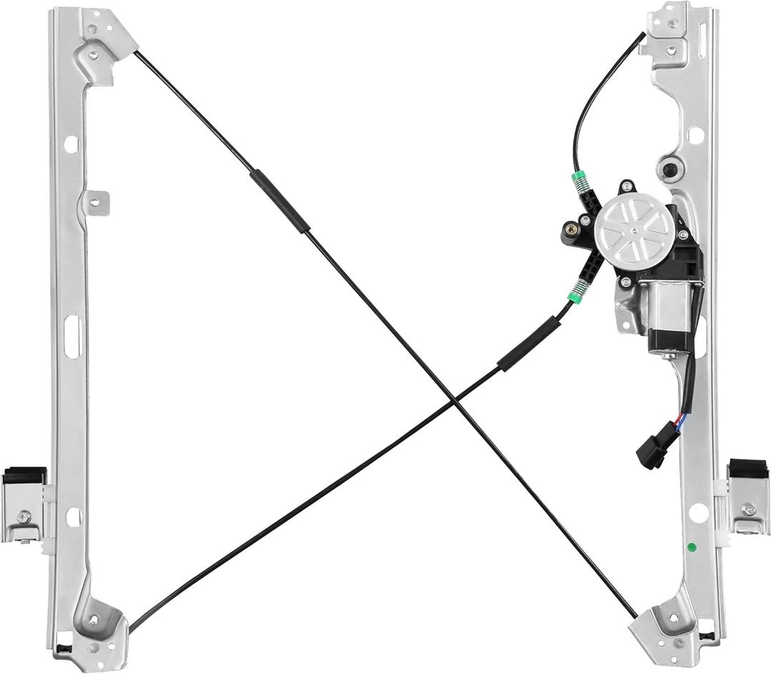 Front Driver Side Power Window Regulator with Motor (2 Pins) Fit for 2001-2006 Chevrolet Silverado 1500 3500, Avalanche Suburban GMC Sierra 1500 2500 3500 Yukon XL Cadillac Escalade, 741-644